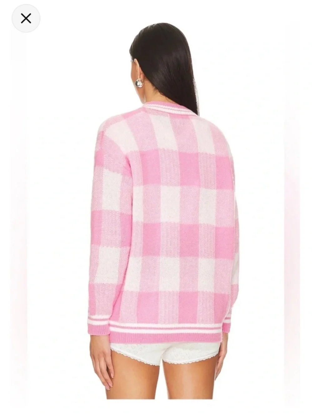 More to Come Revolve Bonnie Pink Plaid Cardigan Sweater XS - Picture 4 of 12